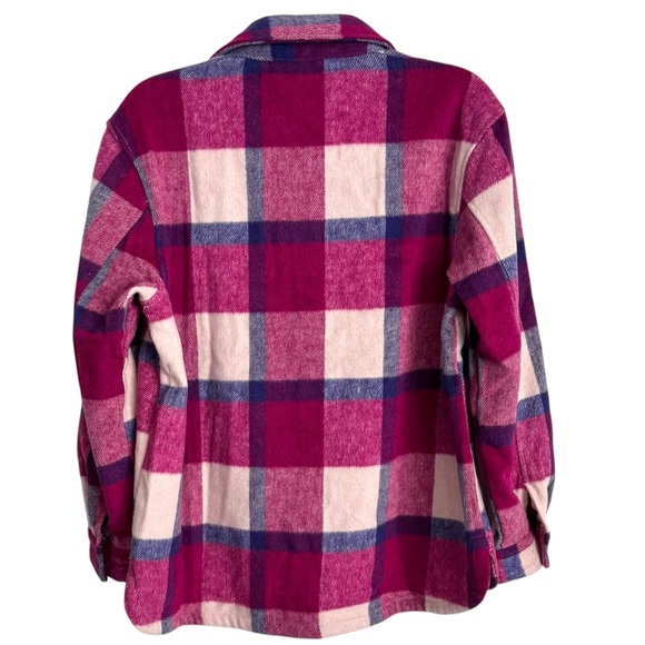 Member's Mark Girl's XL (14-16) Relaxed Fit Long Sleeve Plaid Shacket Pockets - Picture 2 of 7